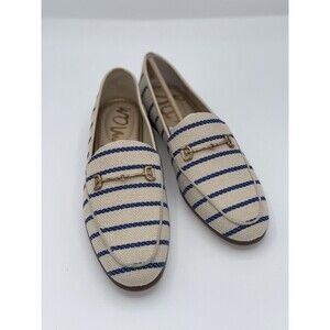 Sam Edelman Loraine bit loafers in a natural and cobalt blue striped Size 6.5